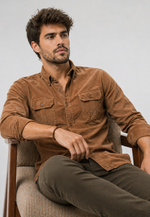 Camisa Corduroy Slim Manga Longa